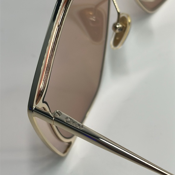 New Authentic Chloé CH0026S Gemma metal and acetate pentagon-frame sunglasses main image 4